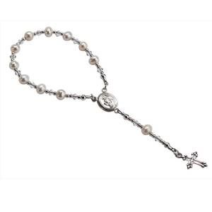 NEW CHERISHED MOMENTS baby unisex first rosary in white